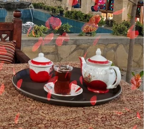 رستوران سنتی پاکوبه چای زعفرانی چهار نفره